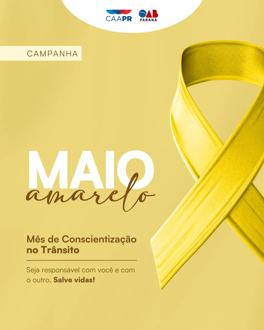 CAAPR apoia campanha Maio Amarelo para conscientizar sobre segurança no trânsito
