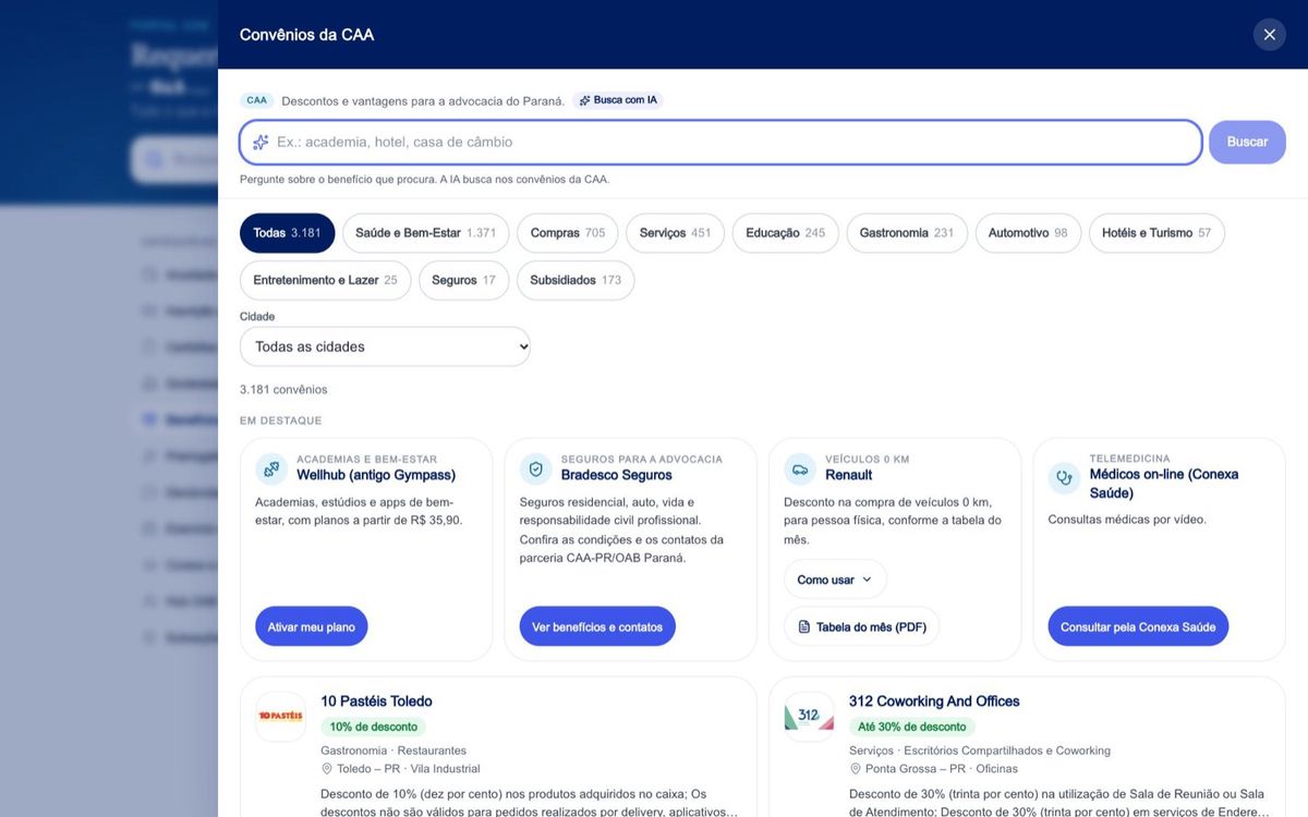 Convênios da CAA no Portal